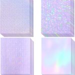 36 Sheets Holographic Sticker Paper, Transparent Holographic Vinyl Laminate Film, Clear Overlay Lamination Sticker Paper Self Adhesive Waterproof - Gem, Dot, Colorful, Star Patterns/8.5x11 inch papercut