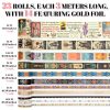 Gold Foil Washi Tape Set – 23 Rolls Tarot Washi Stickers Vintage Decorative Tapes for Journaling Supplies, Scrapbooking, DIY Crafts, Junk Journal, Craft Supplies(Celestial Symbols/ Starry/ Magic)-1
