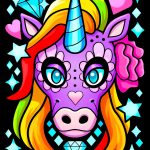Unicorn Diamond - Fuzzy Coloring Poster - All Ages Coloring for Kids, Toddlers, Teens, and Adults (Great for Arts and Crafts Coloring Time, After School, or as a Family Activity)-0