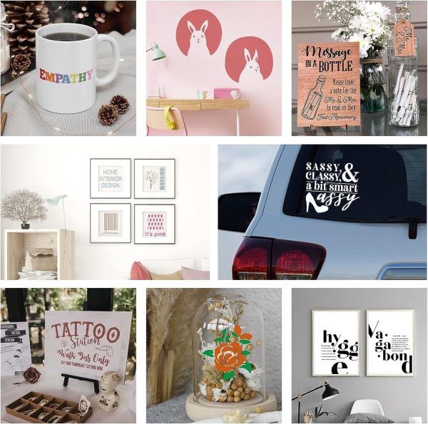 Smart Adhesive Vinyl Permanent Cricut Joy Film: 5.5 X 12 in (36 Packs) Craft Transfer Vinyl Film Plotter Set for Laptops, Phones, Walls-4