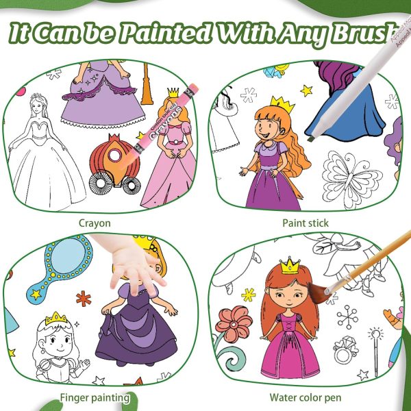 Nicime 118 * 11.8inch Cute Princess Coloring Roll, DIY Drawing Roll for Kid, Children Painting Paper for Classroom Home Wall Supplies Favor-3