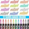 Outline Marker Self-outline Metallic Markers, 12 Colors Squiggles Shimmer Outline Markers Pen Set for Drawing Art School Supplies, Glitter Pen Set for Cards Lettering, Gift for 4-12 Year Old Girl markers pen
