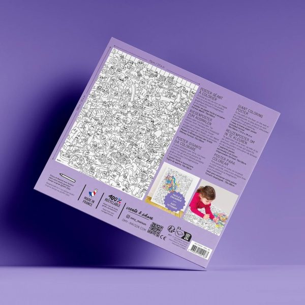 Omy Giant Coloring Poster – Kitty | Fun and Creative Coloring Activity | Extra-Large Poster to Color Alone or with Others | Easy-to-Frame Format | from 3 Years Old-4