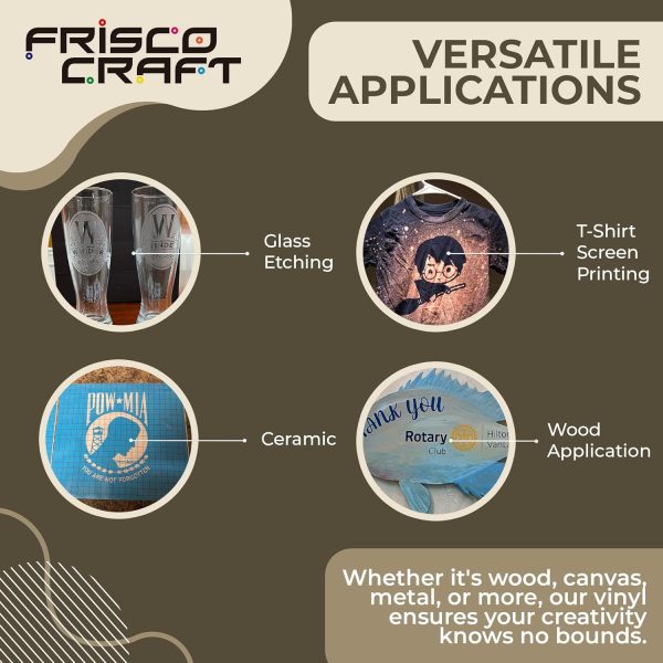 Frisco Craft Stencil Vinyl Masking Film - Compatible Stencil Vinyl for Cricut Machine, Silhouette, Cameo - Blue Removable Sheet - Easy to use, No Residue, Multi-Purpose (12” x 30ft)-2