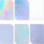 36 Sheets Holographic Sticker Paper Holographic Clear Vinyl Self Adhesive Waterproof Transparent Laminating Sheets Rainbow Overlay with A4 (11.7 x 8.3 Inch) 6 Styles Mixed papercut