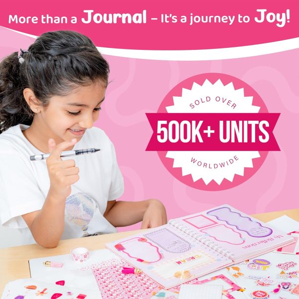 jackinthebox DIY Journal for Girls Ages 8-12, 242 pcs, Journaling kit, Tween Scrapbook, Includes 10 Mental Health Exercises, Girls Diary 8 9 10 11 12 Years-1
