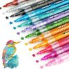 Glitter Markers Pen, 12 Glitter Colors Paint Pens Sparkly Metallic Shimmer Acrylic Marker Fine Point Tip 0.7mm Water-based Ink for Kids Adults DIY Crafts Greeting Birthday Cards glitter