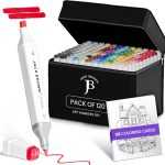 JACK BROWN 120 Colors Alcohol Markers Set with Fine & Chisel Dual Tip - Professional Art Markers for Adults & Kids, Perfect for Drawing, Sketching, Coloring & Animation - Includes Durable Marker Case colorslurp