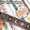 Gold Foil Washi Tape Set – 23 Rolls Tarot Washi Stickers Vintage Decorative Tapes for Journaling Supplies, Scrapbooking, DIY Crafts, Junk Journal, Craft Supplies(Celestial Symbols/ Starry/ Magic)-3