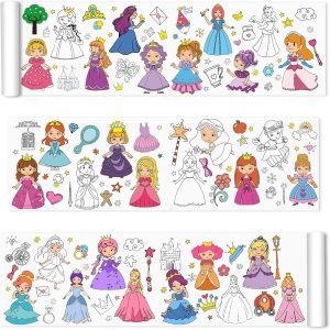 Nicime 118 * 11.8inch Cute Princess Coloring Roll, DIY Drawing Roll for Kid, Children Painting Paper for Classroom Home Wall Supplies Favor-0