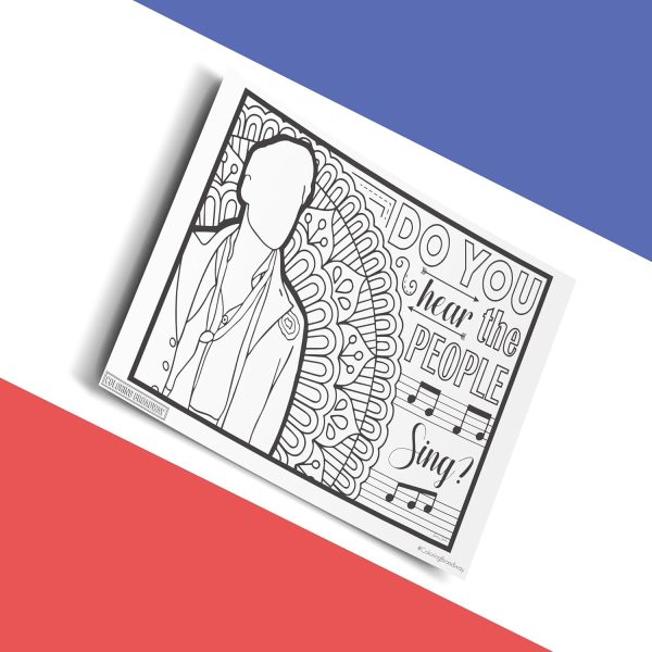 Coloring Broadway - Les Miserables Inspired Coloring Pages (Set of 4) “One Day More” Collection, Broadway Musical Merchandise, Card Stock (8 1/2” x 11”), Ideal Gift for a Broadway Theater Lover-1