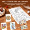 Adult Coloring Book Set,Spiral Bound Coloring Book for Adults Relaxation with 36 Colors Markers, Anxiety Relief Gifts with 30 Patterns Included Mandala Animal Flowers set