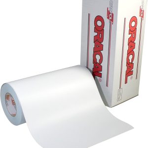 ORACAL 651 Permanent Matte White Vinyl - Adhesive Vinyl for Crafts, Decals & Stickers, (12" x 6ft) white collar