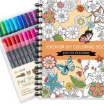 Adult Coloring Book Set,Spiral Bound Coloring Book for Adults Relaxation with 36 Colors Markers, Anxiety Relief Gifts with 30 Patterns Included Mandala Animal Flowers spiral staircase