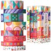 Mr. Pen- Washi Tape Set, 8 Rolls, Geo Labyrinth, Decorative Tape, Washi Tapes, Scrapbook Tape, Scrapbook Washi Tape for Journaling tape measure