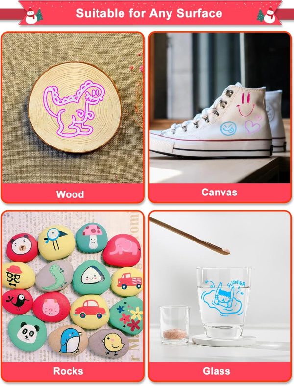 Outline Shimmer Markers, Christmas Stocking Stuffers for Tween Teen Girls Gifts Trendy Stuff, 12 Glitter Metallic Gel Pens Coloring, Arts Crafts Supplies Kits for Kids Boys Ages 4, 6, 8, 10, 12 markers pen