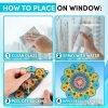 Hula Home Stained Glass Mandala Art Kit - DIY Window Clings with Markers, 10 Suncatchers - Perfect Hobby for Adults, Kids, Teens & Seniors - Ideal Gift for Beginners, Women & Elderly glass