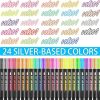 Double Line Outline Markers 24 Colors Super Squiggles Glitter Markers Self Outline Metallic Marker, Doodle Shimmer Marker Drawing Pens for Christmas Greeting Card, Birthday Gift, DIY Art Crafts linear algebra