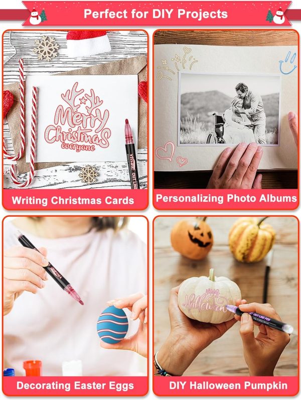 Outline Shimmer Markers, Christmas Stocking Stuffers for Tween Teen Girls Gifts Trendy Stuff, 12 Glitter Metallic Gel Pens Coloring, Arts Crafts Supplies Kits for Kids Boys Ages 4, 6, 8, 10, 12-4