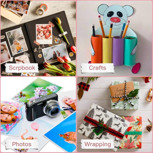 Amanbo 6 Pack Glue Tape for Scrapbooking, Scrapbook Double Sided Tape Roller for Crafts, Total 118 Ft x 0.24 in Tape Runner, Craft Supplies for Scrapbooking, Gift Wrapping and Photo Tape packers