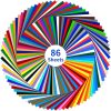 IModeur Permanent Adhesive Vinyl Bundle - 86 Pack Vinyl Sheets (12”x12”, Glossy, Matte, Metallic) for Most Cutting Machines and Party Decoration, Sticker, Craft Cutter, Car Decal adhesive