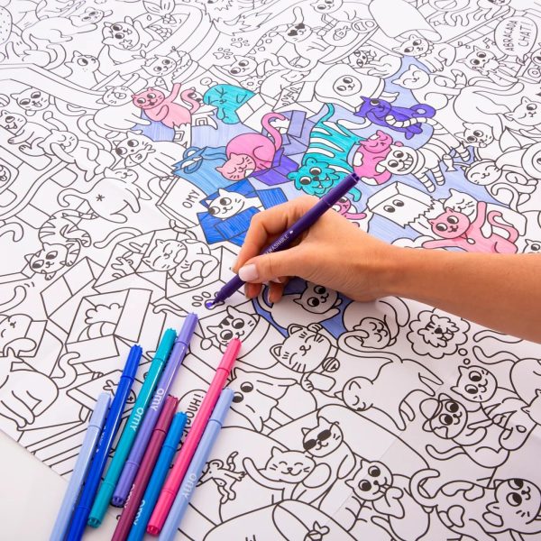 Omy Giant Coloring Poster – Kitty | Fun and Creative Coloring Activity | Extra-Large Poster to Color Alone or with Others | Easy-to-Frame Format | from 3 Years Old giant pharmacy