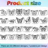 Motipuns 24 Pcs Butterflies Velvet Coloring Fuzzy Color Your Own Velvet Butterflies DIY Posters for Crafts and Arts Family Craft Project Party Favors and Activities(Classic Style)-1