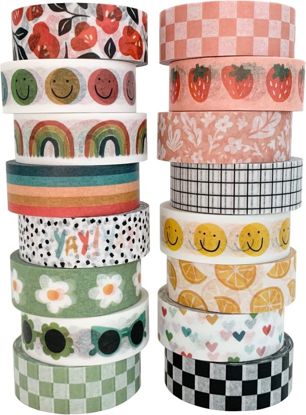ZYNSHE Washi Tape Set of 16 Rolls of 15 mm Wide Cute Decorative Washi Tape for Journaling, Scrapbook, Washy Crafts, Bullet Journals, Planners, DIY Décor, Gift Wrapping, Craft Supplies (Splash) washington post