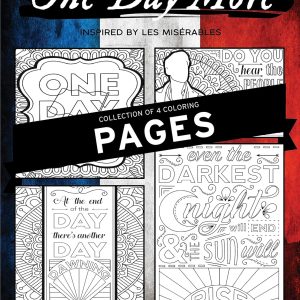 Coloring Broadway - Les Miserables Inspired Coloring Pages (Set of 4) “One Day More” Collection, Broadway Musical Merchandise, Card Stock (8 1/2” x 11”), Ideal Gift for a Broadway Theater Lover-0