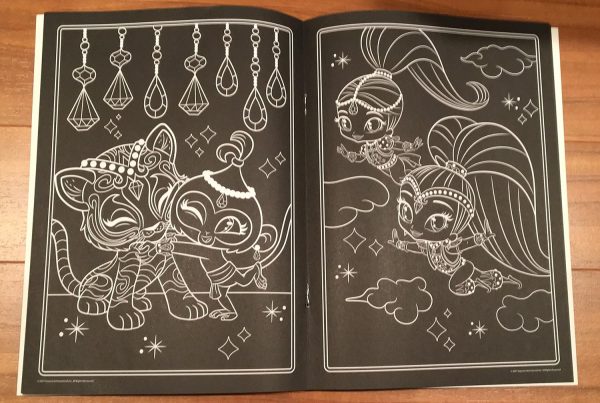 Nickelodeon Shimmer and Shine Bright Idea Book to Color - Includes 4 Milky Crayons (Black Pages to Color)-3