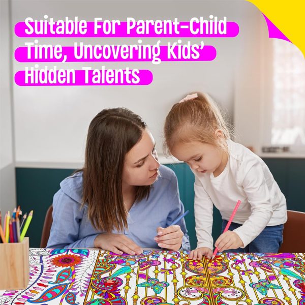 Giant Coloring Poster, Large Plant Coloring Activity Paper 75” x 31” Jumbo Size Versatile Paper DIY Painting Drawing Banner/Tablecloth for School Group Family Art Craft Activities Decoration postermywall