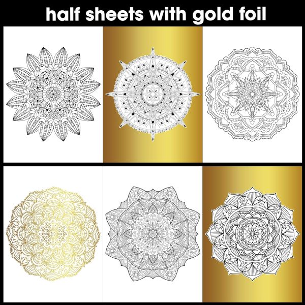 DESECRAFT Mandalas Coloring Book for Adults Relaxation - Spiral Bound Adult Coloring Book with Gold Foil Designs, Anxiety Relief & Stress Relief Gifts for Women 8.5" x 11" Tear Out Pages-4