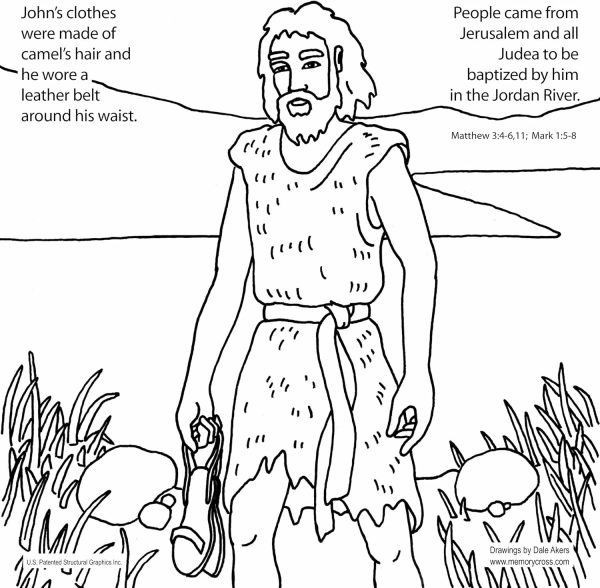 Memory Cross John The Baptist Craft Coloring Card 12/Pack 30021b the real real