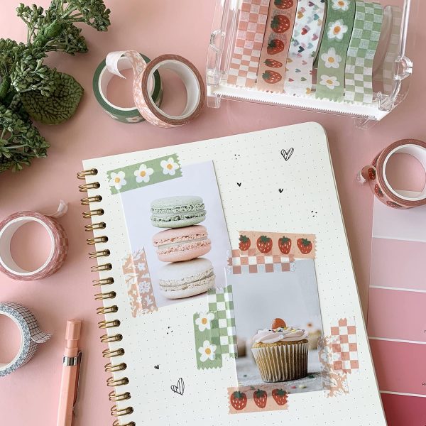 ZYNSHE Washi Tape Set of 16 Rolls of 15 mm Wide Cute Decorative Washi Tape for Journaling, Scrapbook, Washy Crafts, Bullet Journals, Planners, DIY Décor, Gift Wrapping, Craft Supplies (Splash)-3