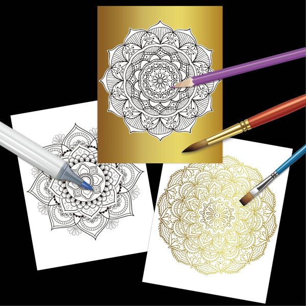 DESECRAFT Mandalas Coloring Book for Adults Relaxation - Spiral Bound Adult Coloring Book with Gold Foil Designs, Anxiety Relief & Stress Relief Gifts for Women 8.5" x 11" Tear Out Pages-1