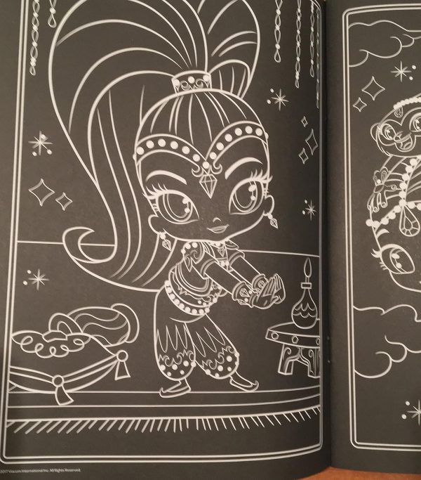 Nickelodeon Shimmer and Shine Bright Idea Book to Color - Includes 4 Milky Crayons (Black Pages to Color)-4