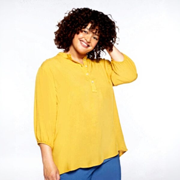 Fiorella Rubino Bluse Viskose Rundhals Curvy Größen Damen