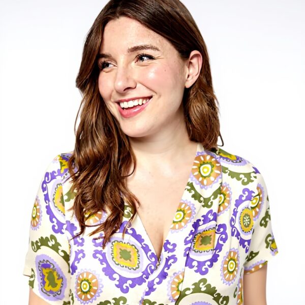 Fiorella Rubino Bluse Schal-Print Satin Damen Große Größen