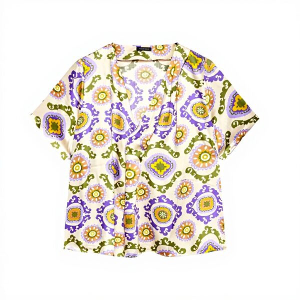 Fiorella Rubino Bluse Schal-Print Satin Damen Große Größen