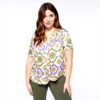Fiorella Rubino Bluse Schal-Print Satin Damen Große Größen