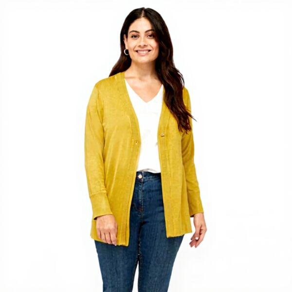 Fiorella Rubino Cardigan Viskose LENZING ECOVERO gelb Damen