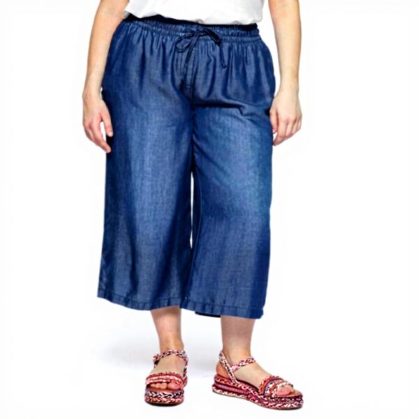 Fiorella Rubino Damen Cropped Lyocell Hose Blau Größe 42