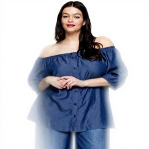 Fiorella Rubino Damen Cropped Lyocell Hose Blau Größe 42