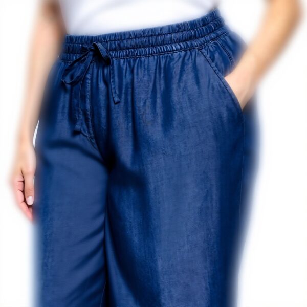 Fiorella Rubino Damen Cropped Lyocell Hose Blau Größe 42