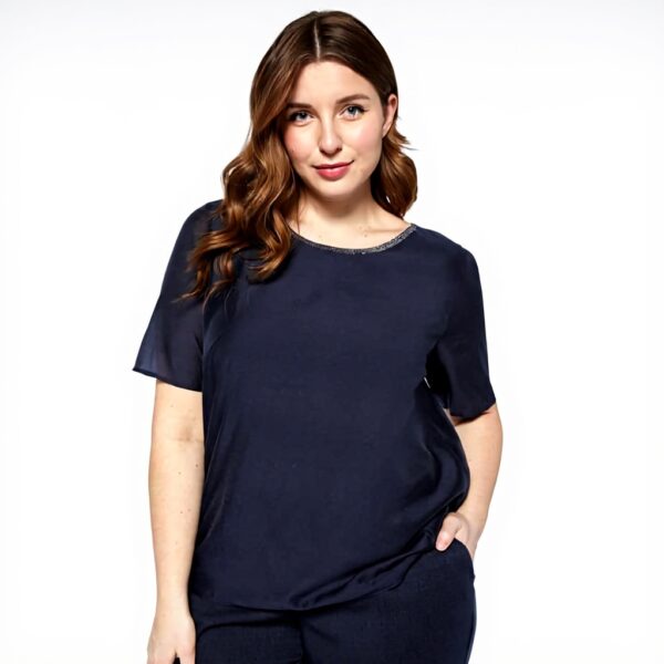 Organzabluse Fiorella Rubino Damen Curvy Size Strasssteine