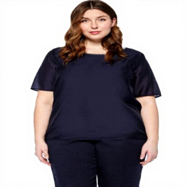 Organzabluse Fiorella Rubino Damen Curvy Size Strasssteine