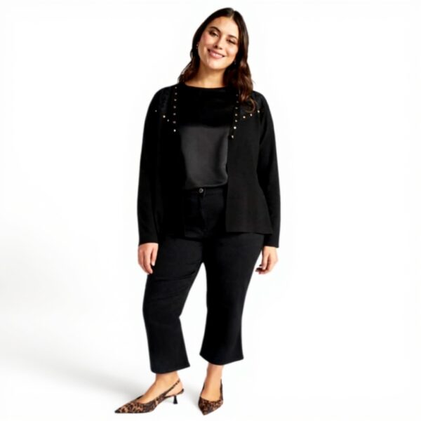 Fiorella Rubino Kick Flare Jeans Schwarz Curvy Größen Damen