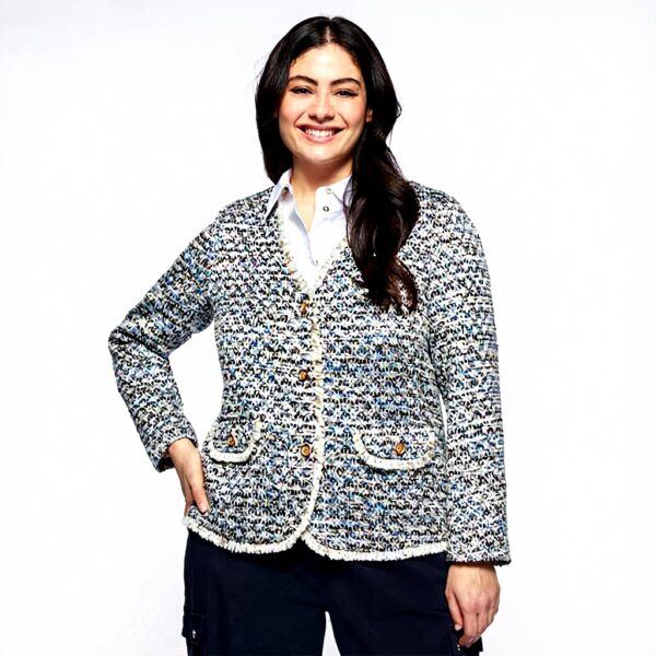 Lurex-Jacke Damen Fiorella Rubino goldene Knöpfe Curvy Size