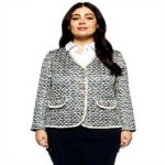 Lurex-Jacke Damen Fiorella Rubino goldene Knöpfe Curvy Size