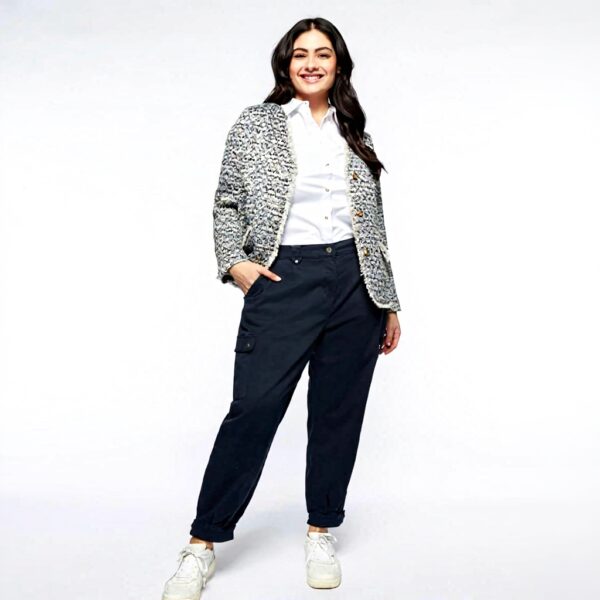 Lurex-Jacke Damen Fiorella Rubino goldene Knöpfe Curvy Size